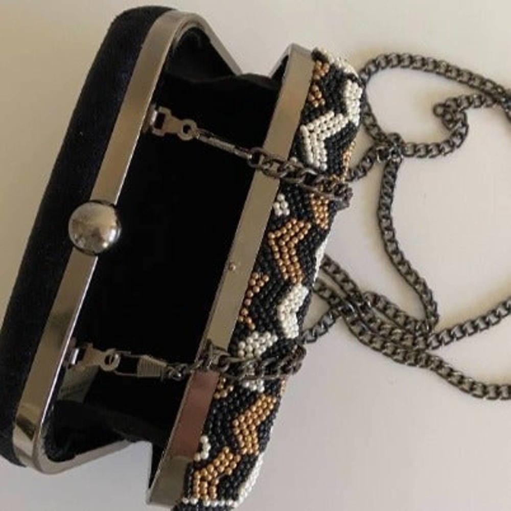 World Market Handmade Beaded Structured Clutch Bag - Picture 4 of 5